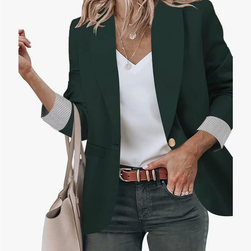Elegant Forest Green Blazer for Women